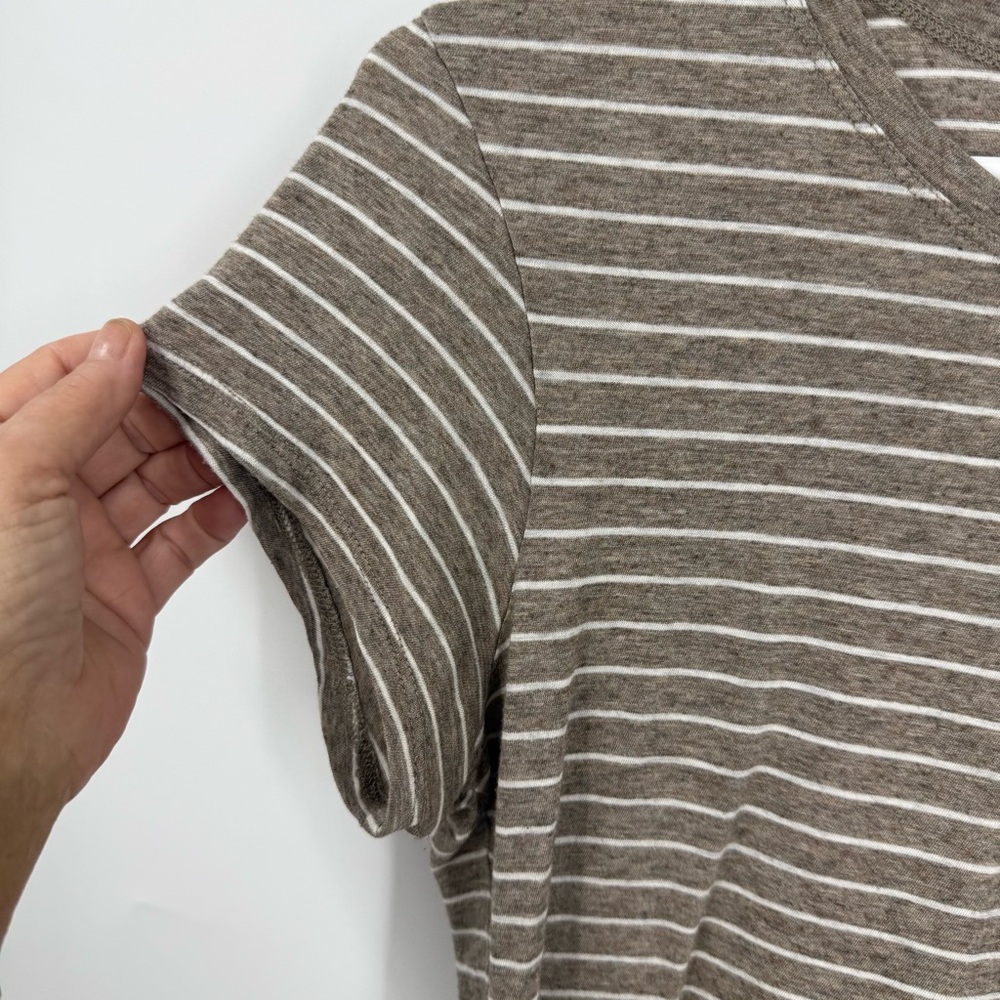 Vince Basic Classic Basic Stripe Cotton Blend Fit… - image 3